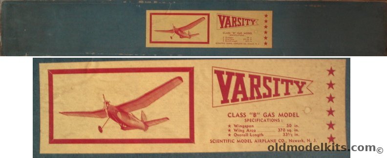Scientific Varsity - 50 inch Wingspan Gas Free Flight Model Airplane plastic model kit